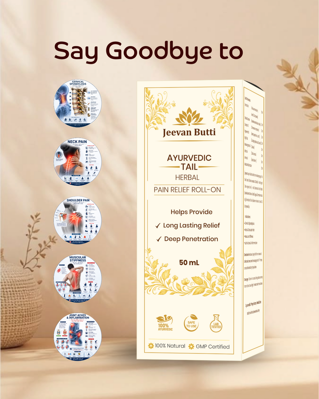 Ayurvedic Pain Relief Roll On ( PACK OF 3 )